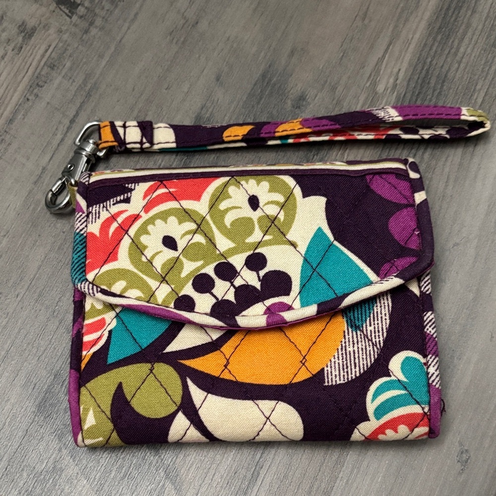 Floral Purple Wristlet Clutch